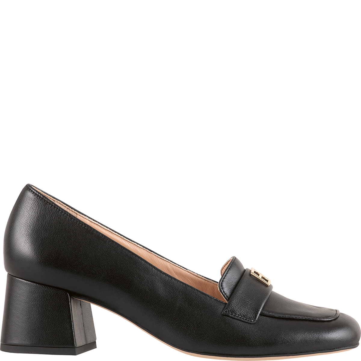 Mid block shop heel loafers