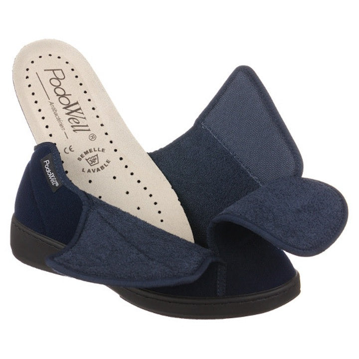 PodoWell Aniere - Pantofola Unisex Lavabile In Lavatrice, Antibatterica, Con Chiusura A Strappo E Suola Leggera - Ideale Per Uso Post-Operatorio E Piedi Sensibili