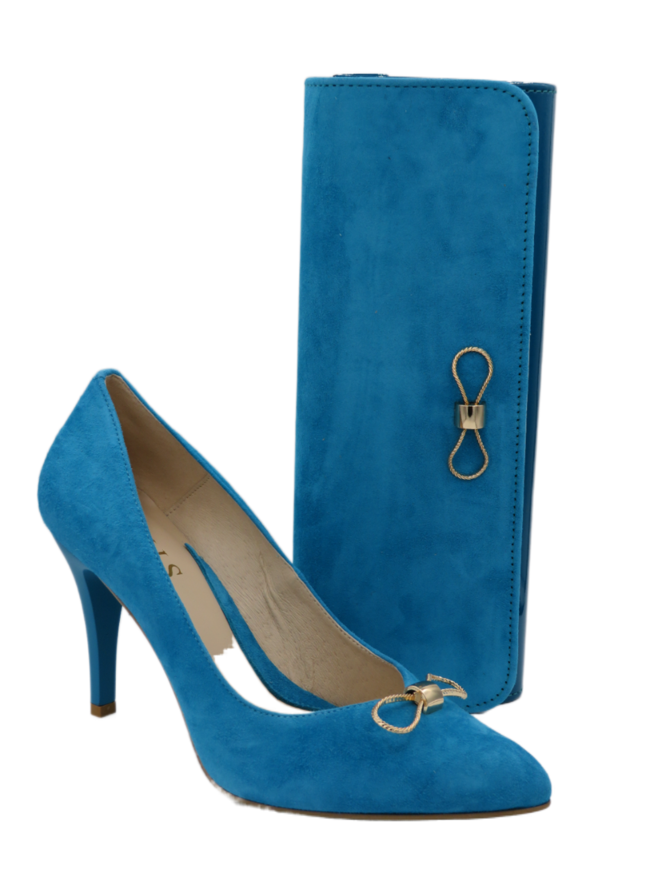 Emis High Heel Shoe with Bow Turquoise JR Shoes